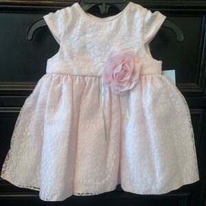 Elegant Pink Kids Dress with Floral Rosette
